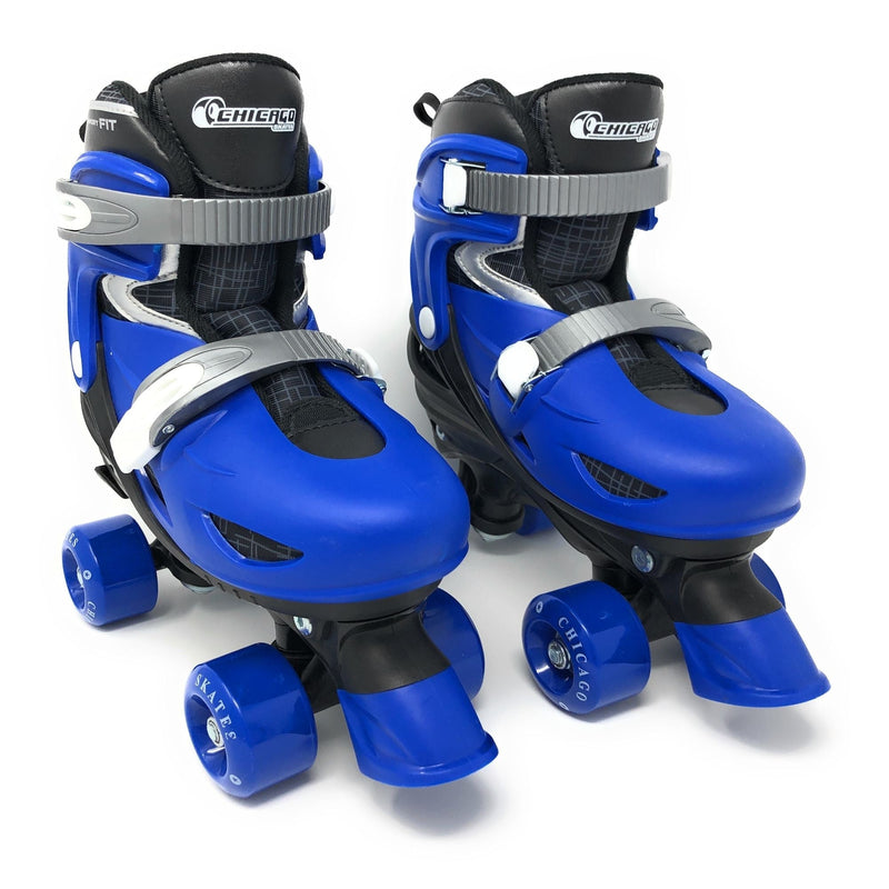 Skates Kids' Adjustable Quad Rollerblades Bundle, Blue S6G6