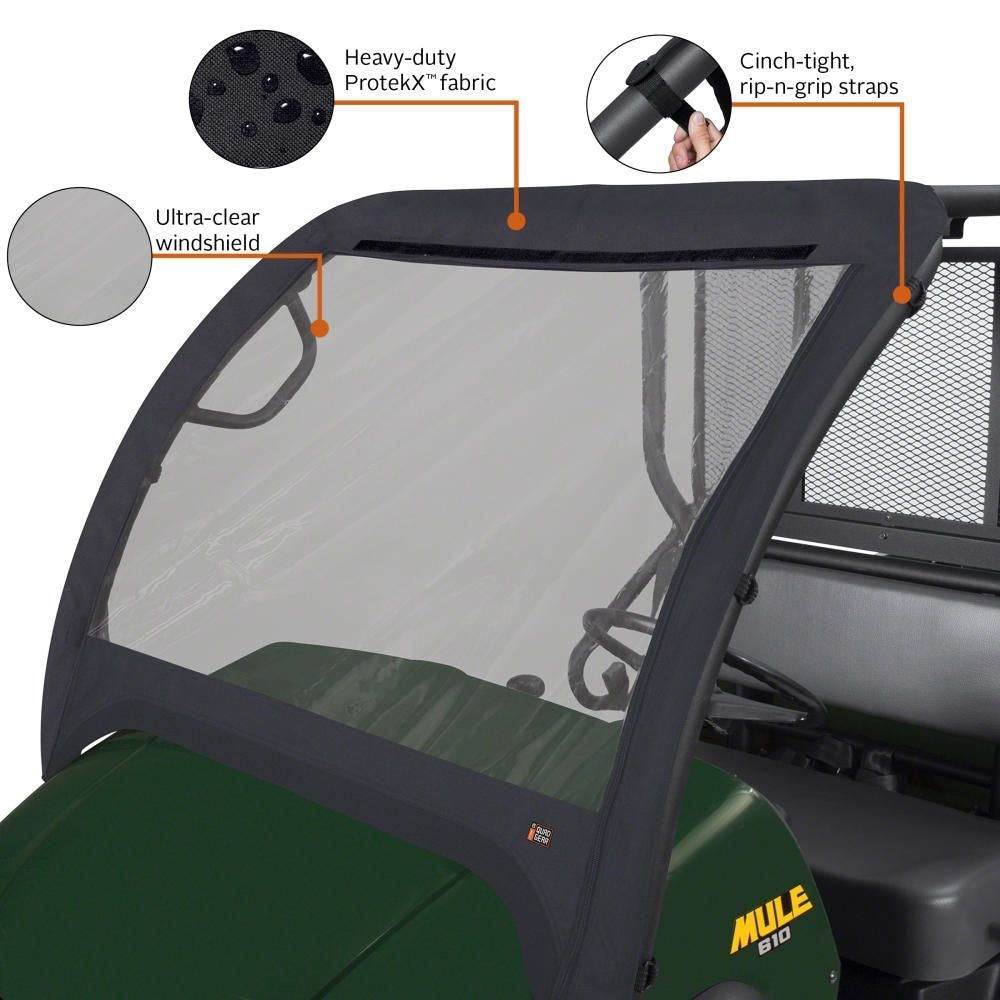 Classic Accessories QuadGear UTV Front Windshield, Fits Kawasaki Mule 600 610, Black K0W7 - product image 5