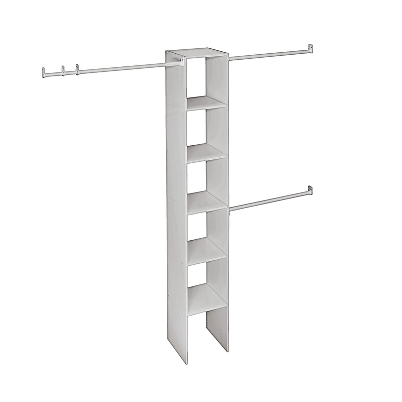 Expandable Closet Organizer Kit with 3-Closet Rod, White, 12-in R3V4