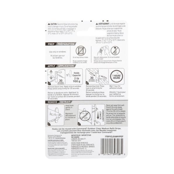 Outdoor Medium Window Hooks, No Surface Damage, 5 Hooks per Pack N7F6 - product image 1