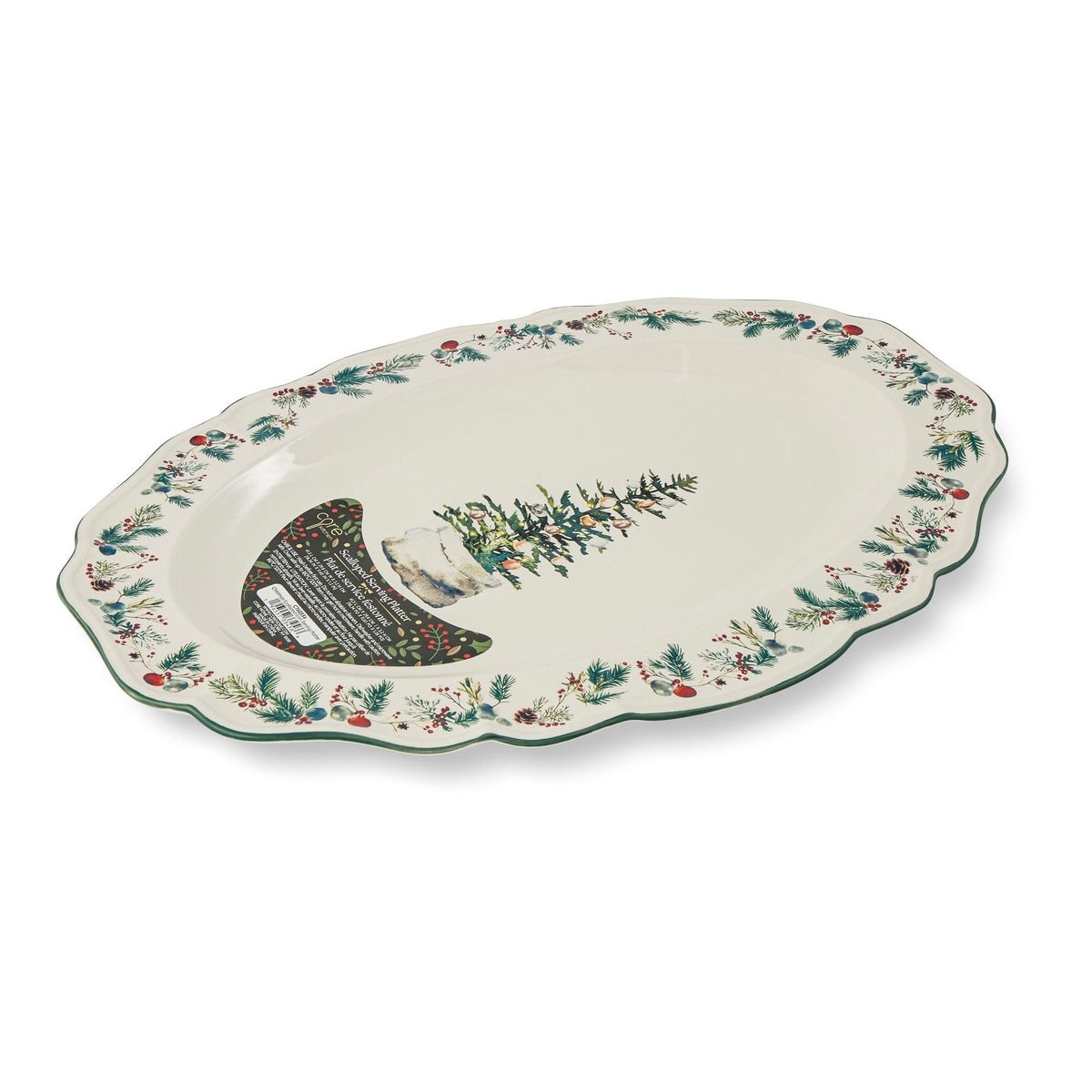 Home 29-cm Dishwasher Safe Winter Berry Serving Platter Q9M0 - product image 1