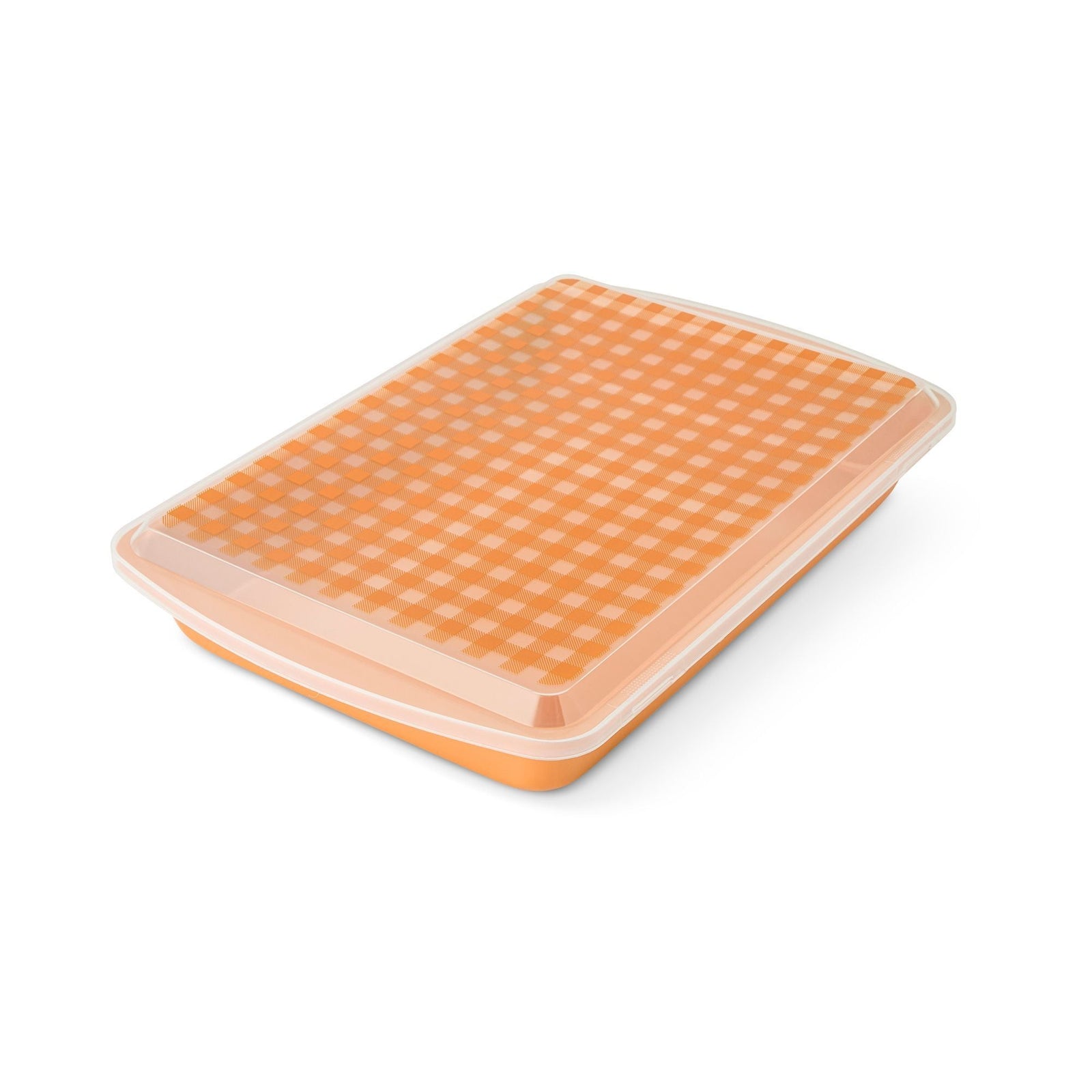 Kitchen Gingham Metal Pan with Lid and Cutter Q1O1 - product image 1