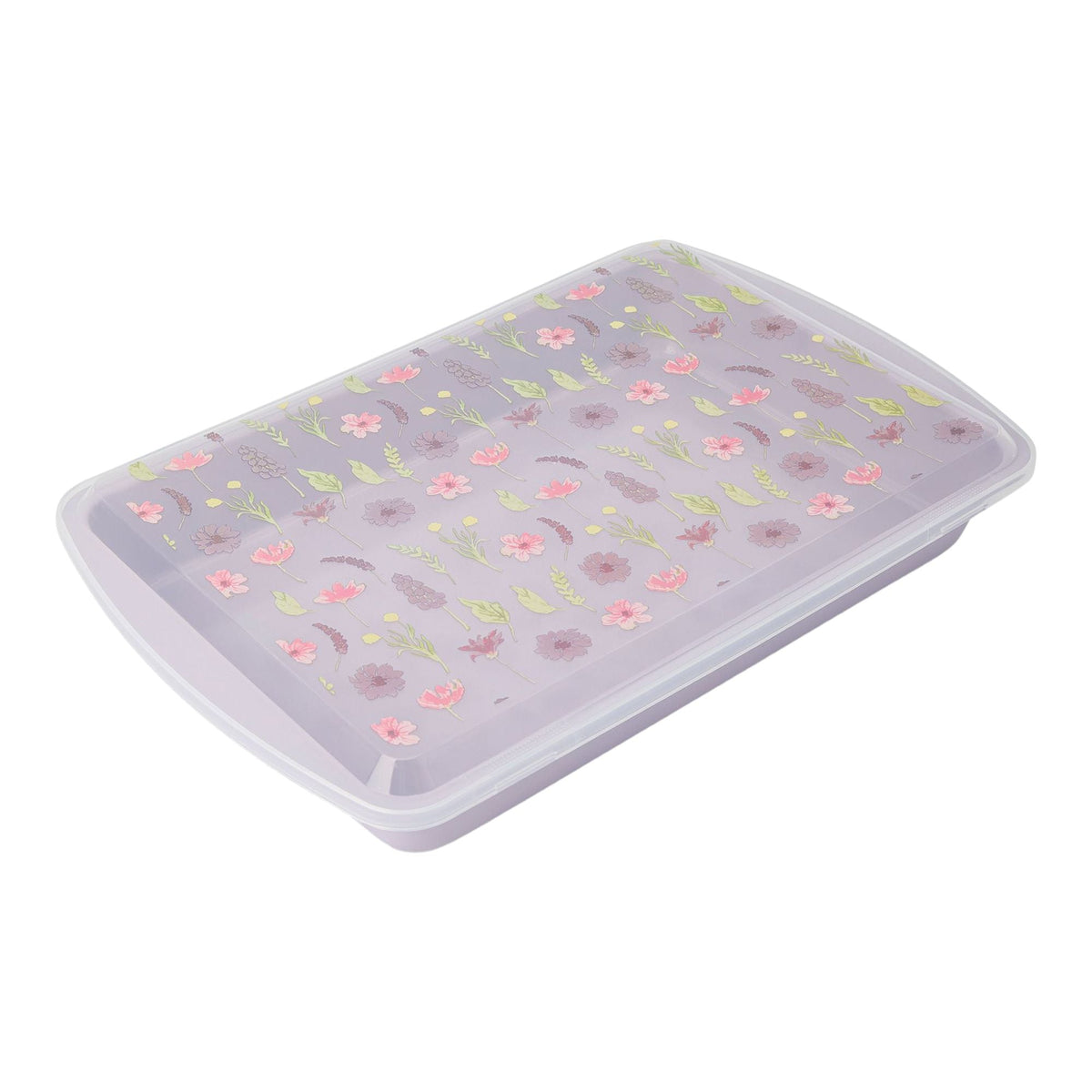 Kitchen Non-Stick Carbon Steel Cake Pan with Lid, Floral Print Z8F4 - product image 1