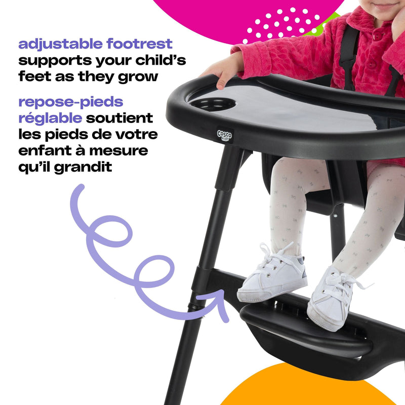 Black Canteen High Chair with Adjustable Footrest Y1F7