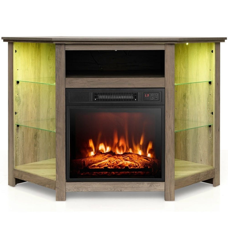 Fireplace TV Stand with Led Lights and 18" B6T6