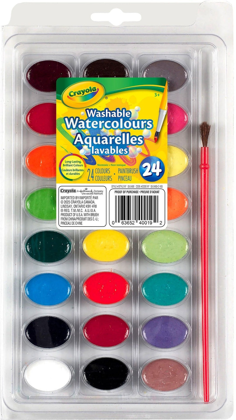 Super Tips Washable Watercoulour Paints, 24 Pieces, Multicolour C0L6