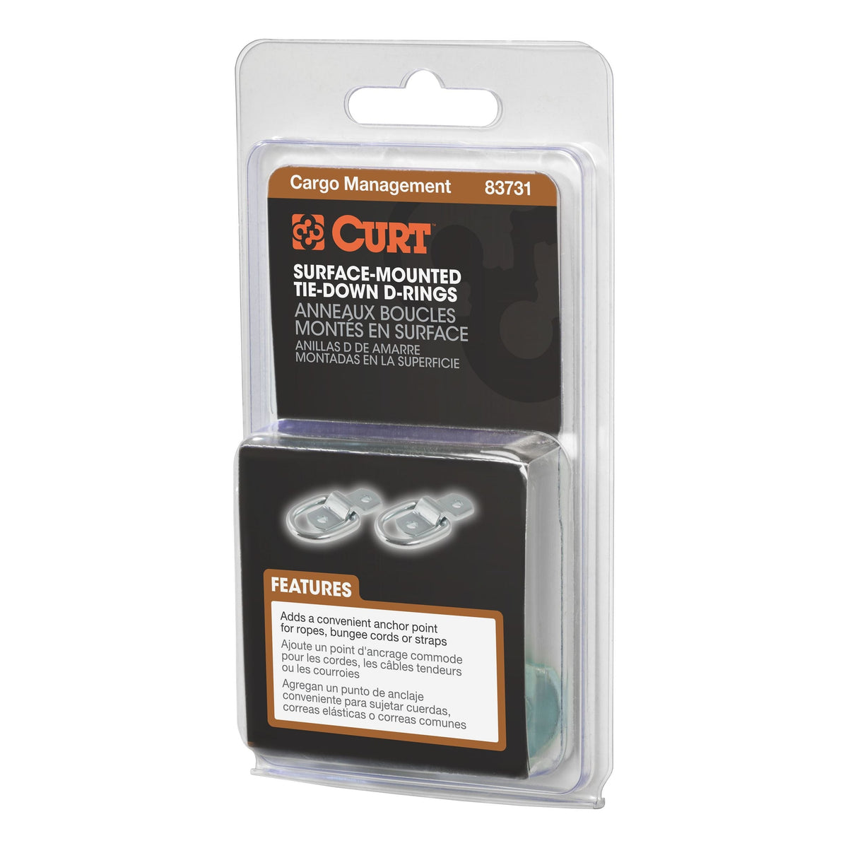1-in x 1-1/4-in Surface-Mounted Tie-Down D-Rings, 1200-lb, 2-pk X2S1 - product image 3