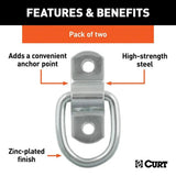 1-in x 1-1/4-in Surface-Mounted Tie-Down D-Rings, 1200-lb, 2-pk X2S1 - product image 6