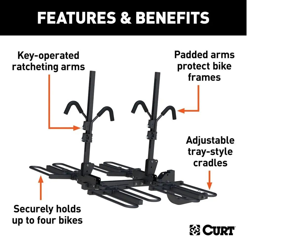 18087 Tray-Style Hitch-Mounted Bike Rack (4-Bike, 2-in Shank) Z7Y5 - product image 5