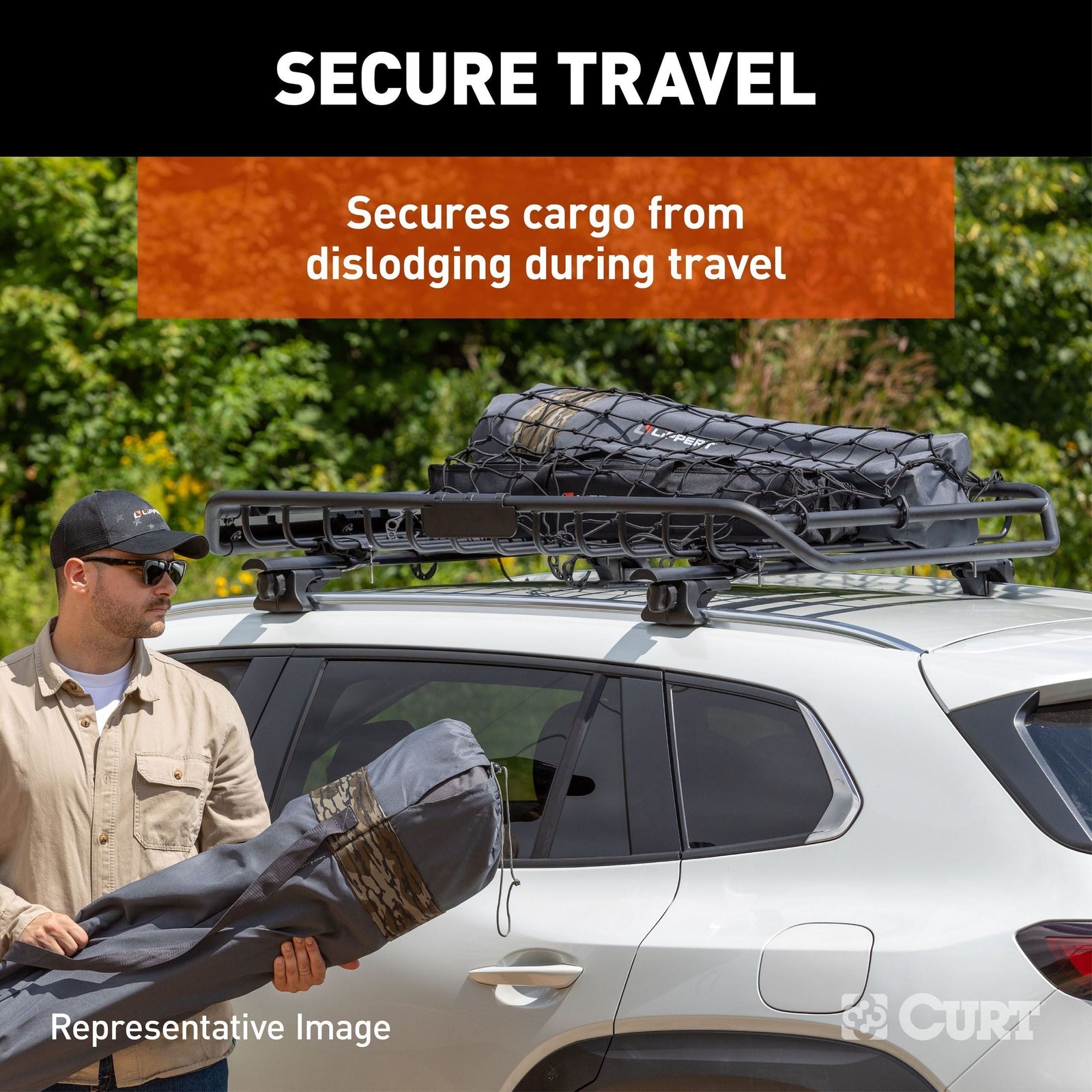 18219 Elastic Cargo Net with Hooks for Extended Roof Basket, 64 x 36-in U9F9 - product image 3