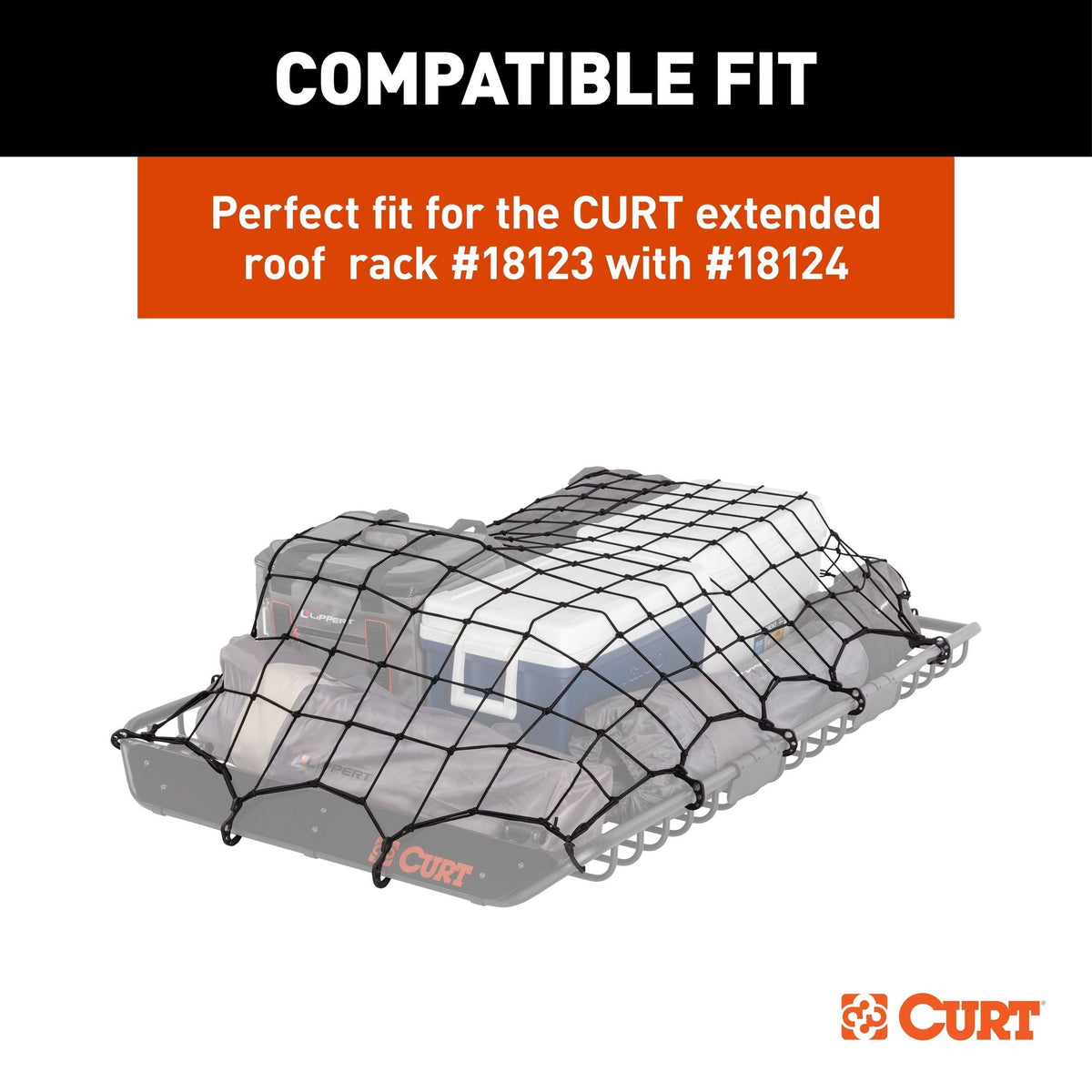 18219 Elastic Cargo Net with Hooks for Extended Roof Basket, 64 x 36-in U9F9 - product image 5