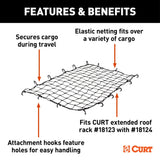 18219 Elastic Cargo Net with Hooks for Extended Roof Basket, 64 x 36-in U9F9 - product image 6