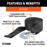 29451 2-in x 20-ft Nylon Winch Strap with Hook, 3,300-lbs T4E4 - product image 4