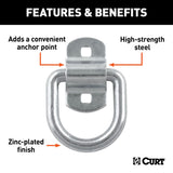 83742 3-in x 3-in Surface-Mounted Tie-Down D-Ring (3600-lb, Clear Zinc) Z7X6 - product image 3