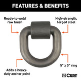 83770 3 x 3-in Weld-On Tie-Down D-Ring (15,587 lbs, Raw Steel) E7T9 - product image 3