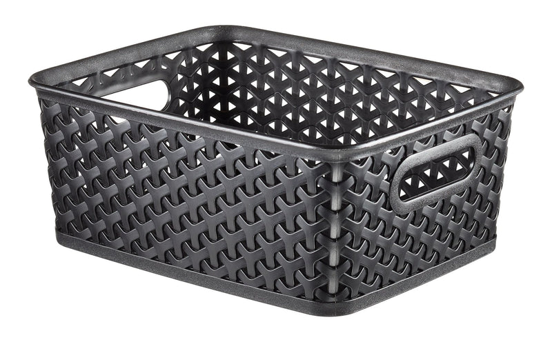 My Style Woven Storage Basket, Small, Black X7A8