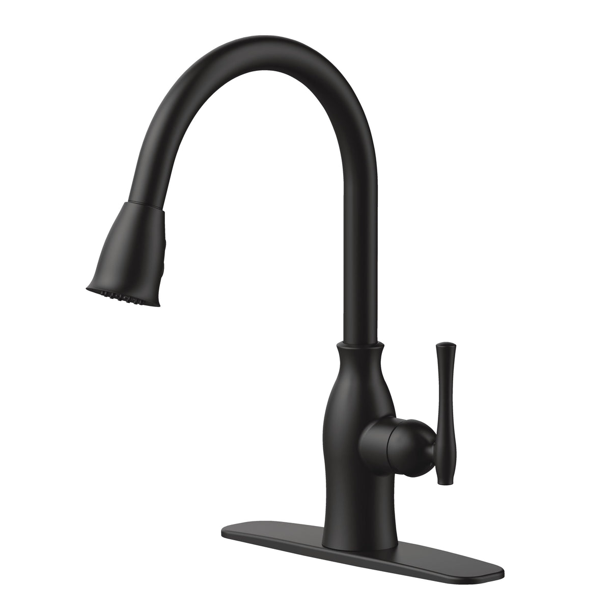 Lisa 1-Handle Pull-Down Kitchen Faucet, Matte Black W1P7 - product image 1
