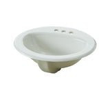 Oval Drop-In Bathroom Sink, White, 4-in Centre, 20-in x 17-in Z6R4 - product image 1