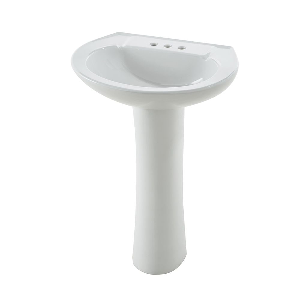 Pedestal Sink with Leg, White, 22.64 x 18 x 33.66-in U9J5 - product image 1
