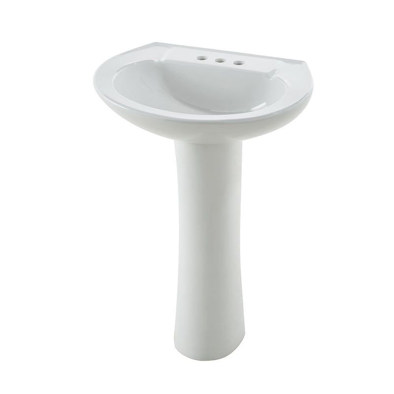 Pedestal Sink with Leg, White, 22.64 x 18 x 33.66-in U9J5