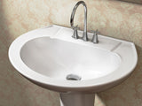 Pedestal Sink with Leg, White, 22.64 x 18 x 33.66-in U9J5 - product image 3