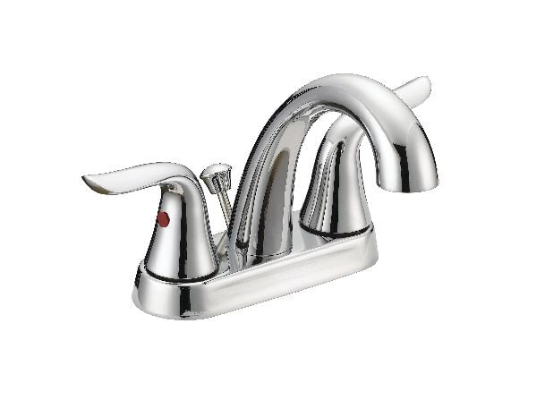 Plymouth Double Handle 4-in Centreset Bathroom Sink Faucet with Pop-Up Drain, Chrome Z7Z0