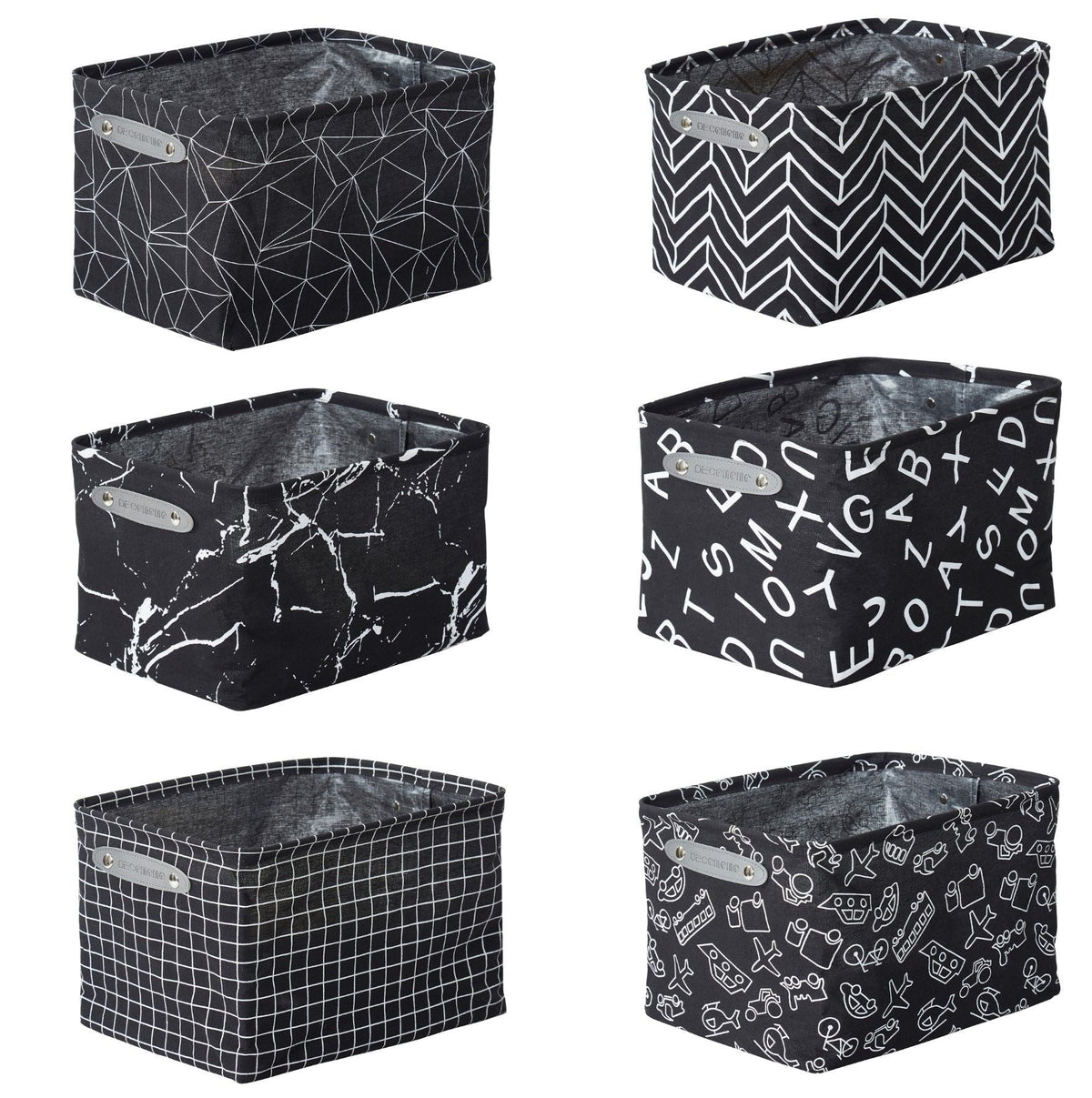 Large Water Resistant Storage Bin, 15-in x 11-in x 9.5-in, 6-pk, White Pattern N3K0 - product image 1