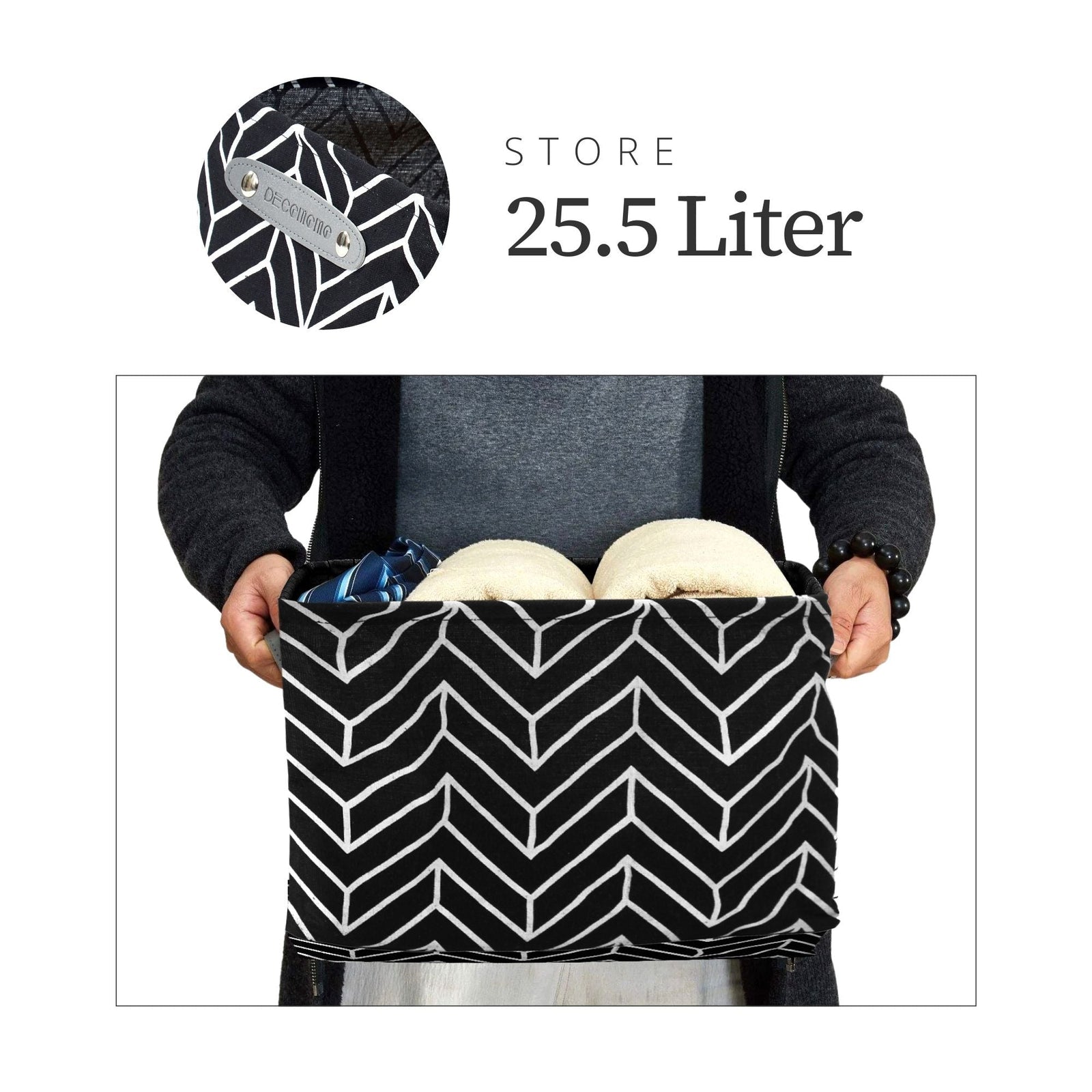 Large Water Resistant Storage Bin, 15-in x 11-in x 9.5-in, 6-pk, White Pattern N3K0 - product image 2