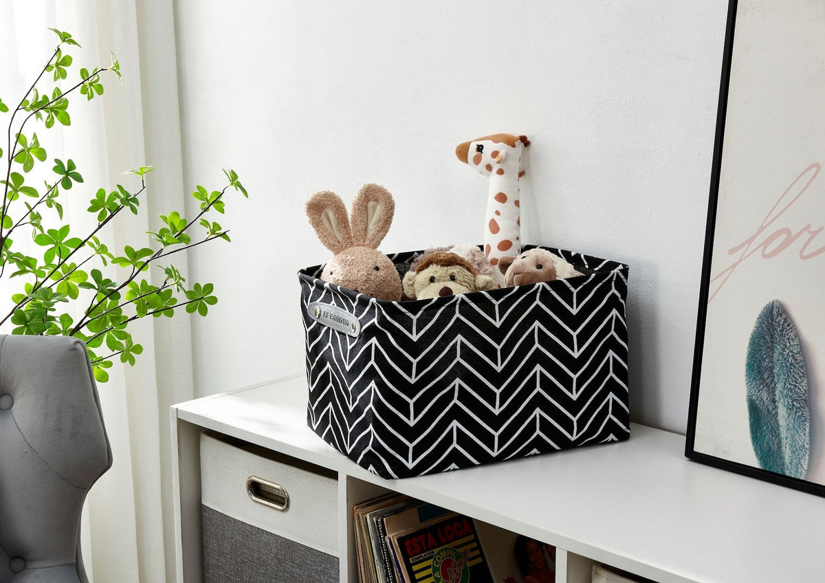Large Water Resistant Storage Bin, 15-in x 11-in x 9.5-in, 6-pk, White Pattern N3K0 - product image 7