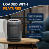 HFX42T15GI Oscillating Compact Ceramic Space Heater, 1500W, Grey N8K5 - product image 3