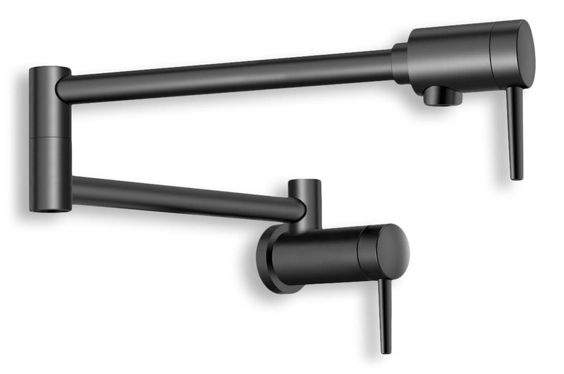 Contemporary Wall Mount Pot Filler, Matte Black V5H3