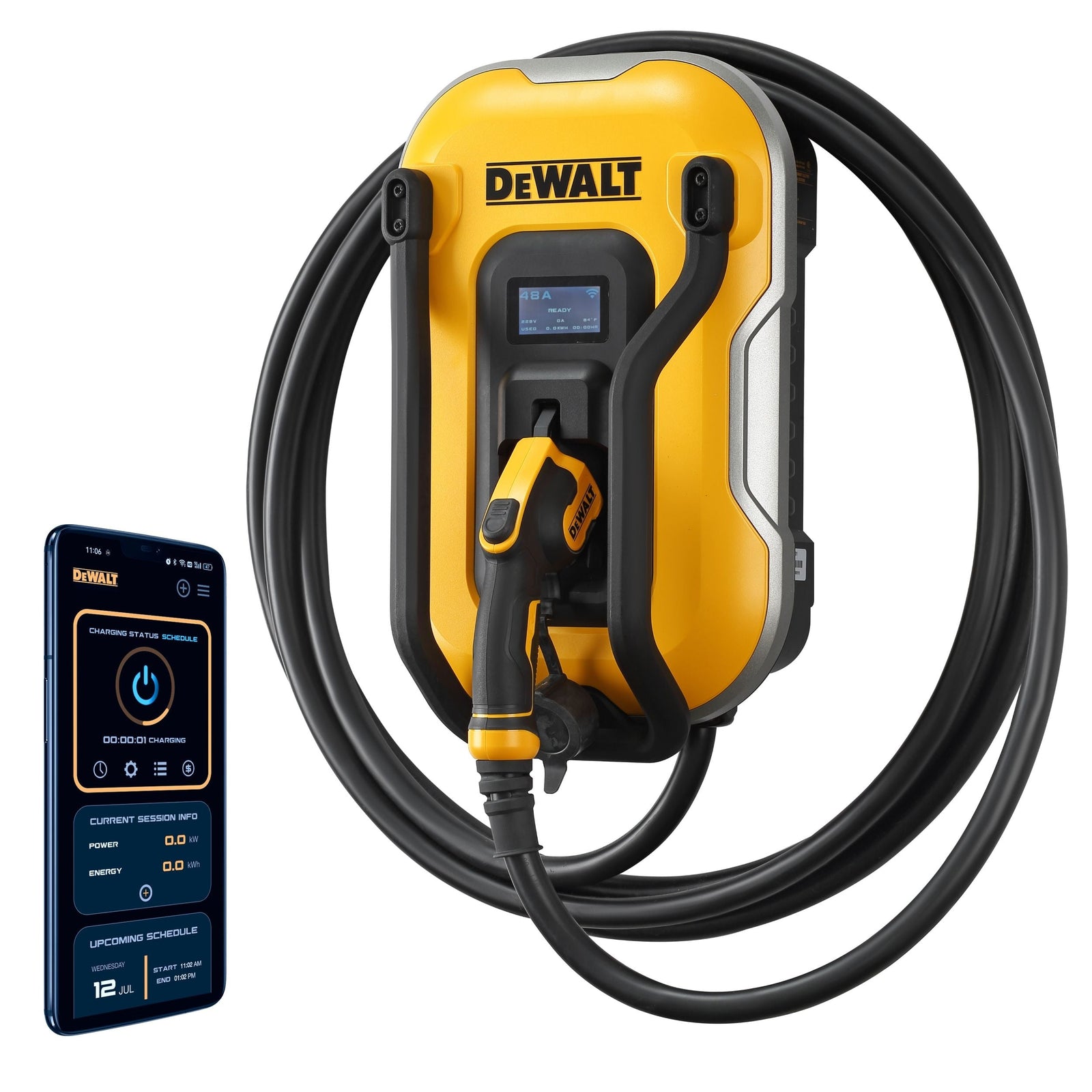 48A Wi-Fi Level 2 Hardwired J1772 EV Charger C1D7 - product image 1