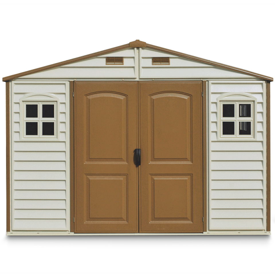 Woodside Vinyl Resin Garden Shed, Brown, 10-1/2-ft x 8-ft W4S3 - product image 1