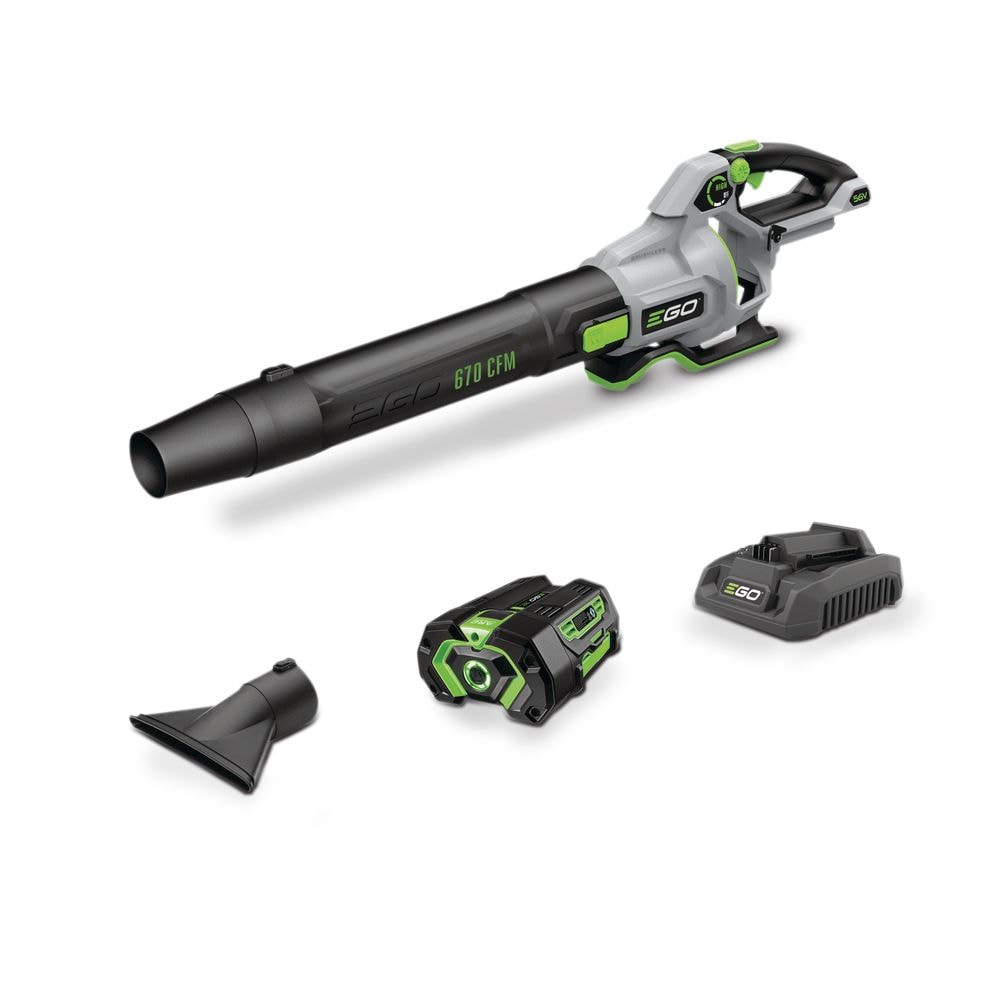 56V Brushless Cordless 670 CFM Leaf Blower, Includes (1) 4.0Ah Battery and (1) 320W Charger, LB6703 Q7J7 - product image 1