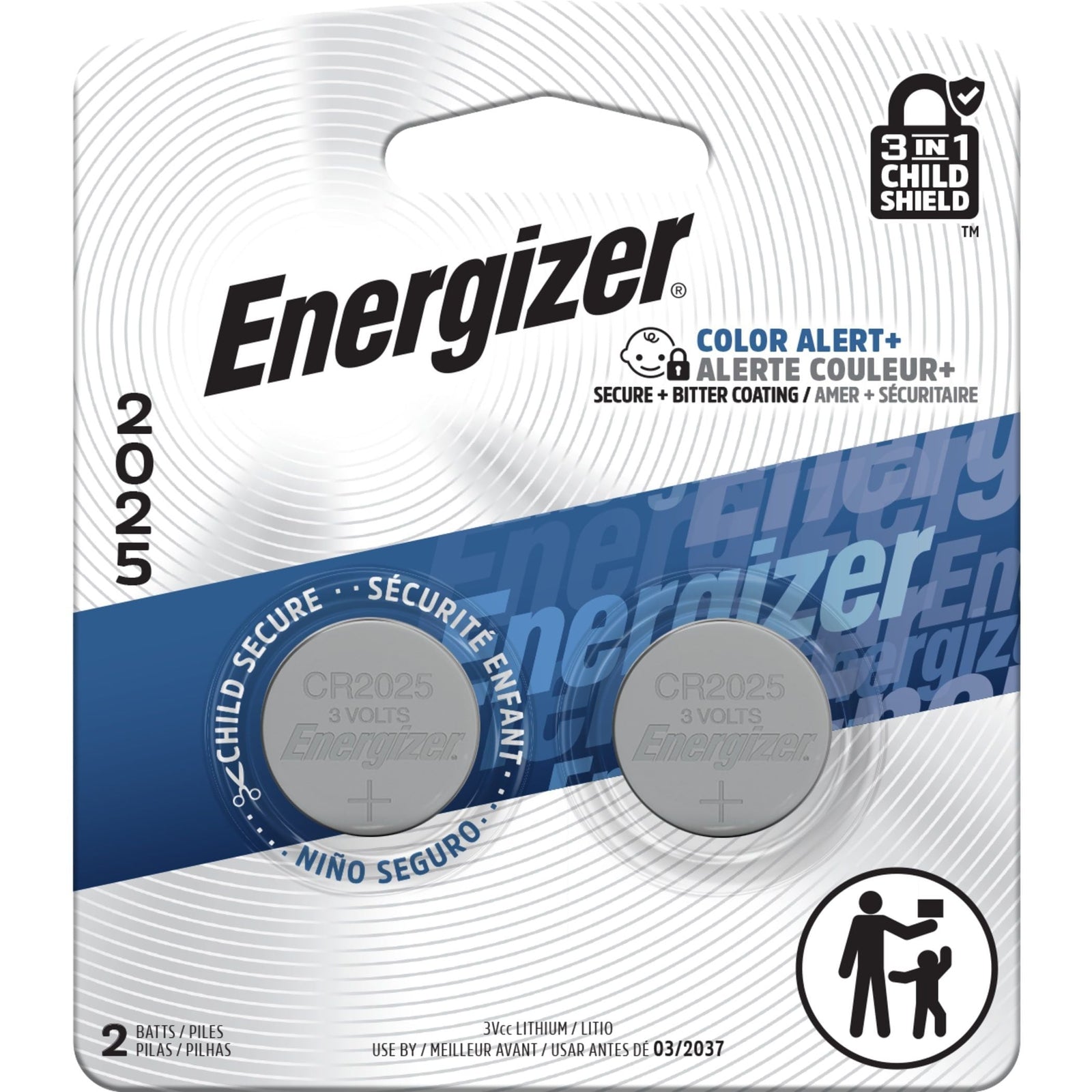 2-pk CR2025 3V / 3 Volt Lithium Coin Cell Batteries, Long Lasting L6E7 - product image 1