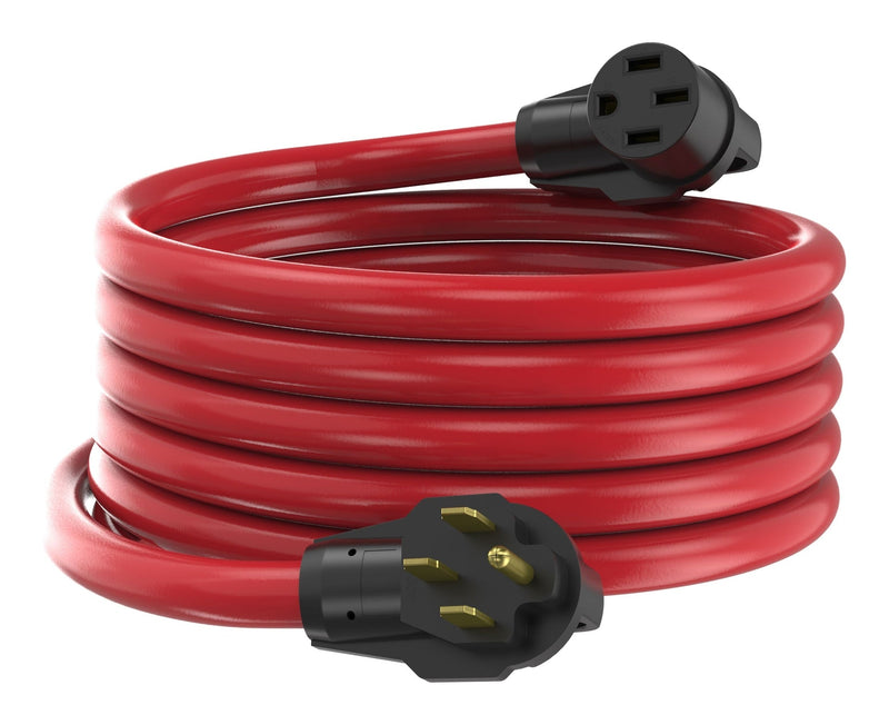50A 25-ft Single-Outlet RV & EV Extension Cord, Red R9J7