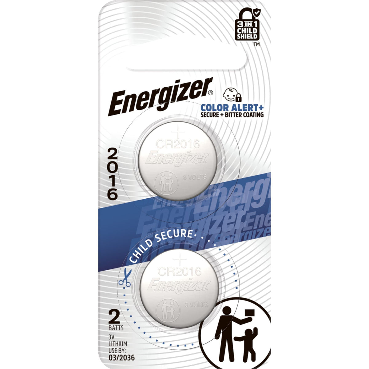 CR2016 3V / 3 Volt Lithium Coin Cell Batteries for Watches & Electronics, 2-pk Q9L2 - product image 2