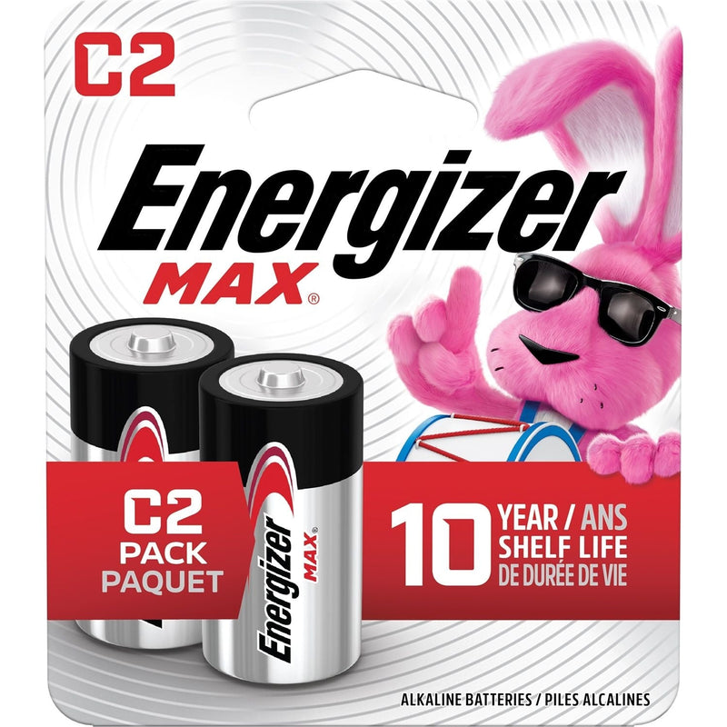 Max 2-pk C Alkaline Batteries, Long Lasting, All Purpose S3S6