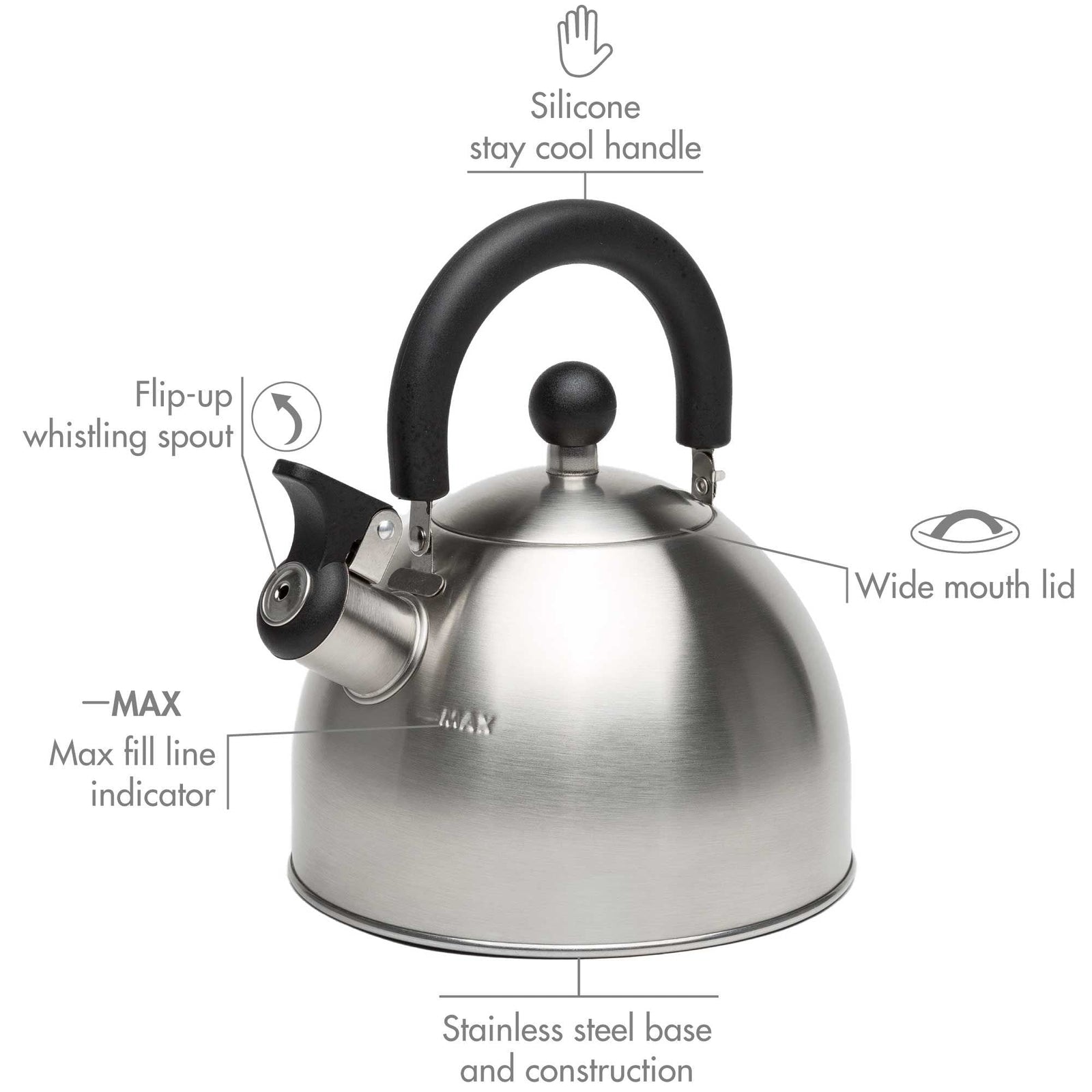 Stainless Steel Stovetop Kettle, 1.4-L Y2Q8 - product image 5