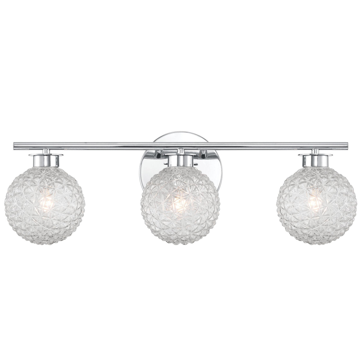 3-Light Chrome Vanity Light with Diamond Shades S0V9 - product image 2