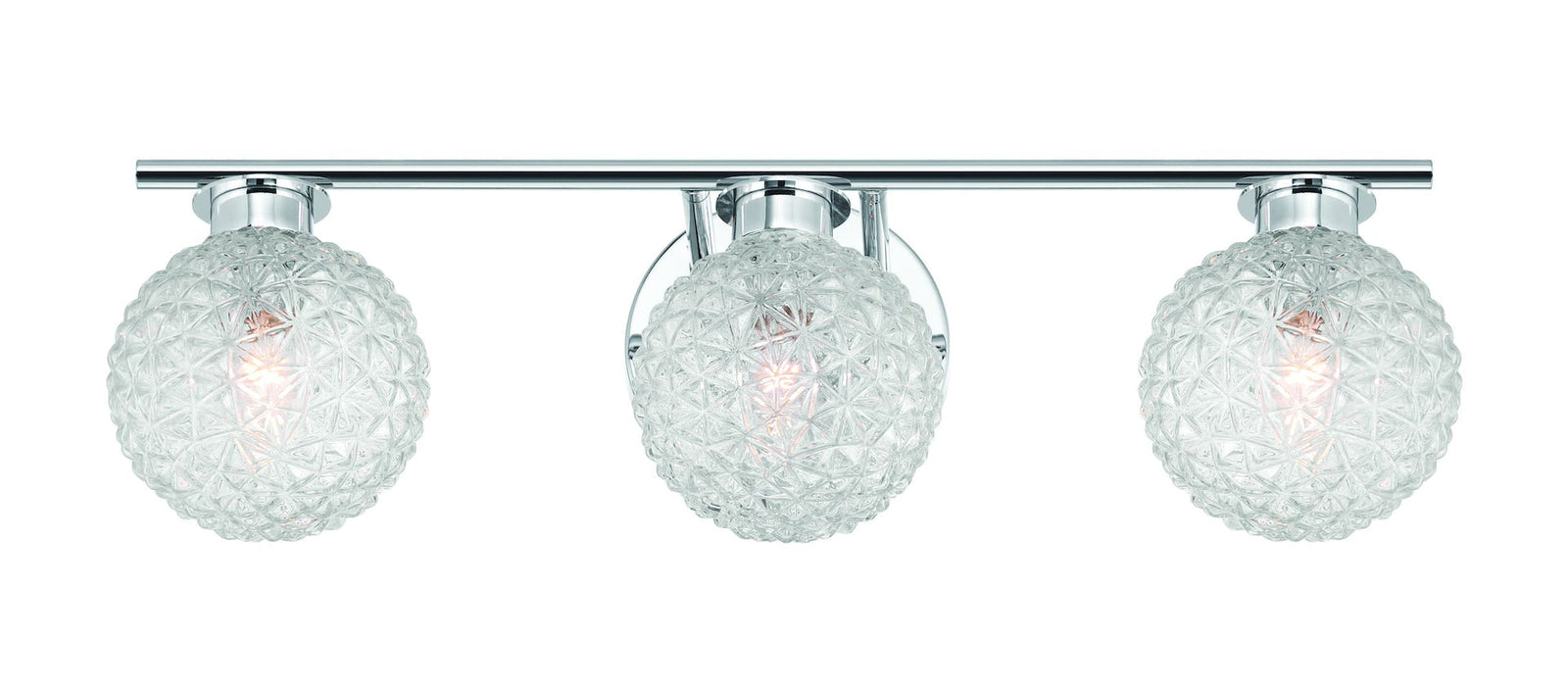 3-Light Chrome Vanity Light with Diamond Shades B9A9 - product image 7
