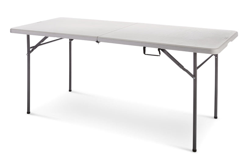 6-ft Portable Plastic & Metal Folding Table with Handle, Grey K5L2