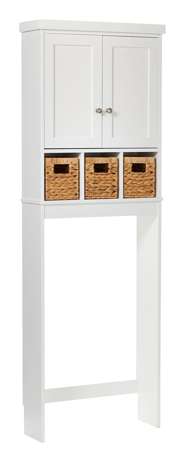 Basket Bathroom Space Saver, White D0H4