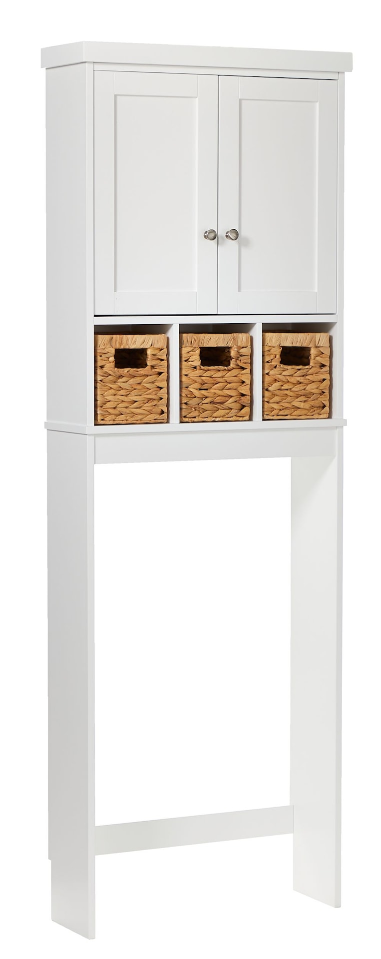Basket Bathroom Space Saver, White D0H4