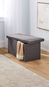 Folding Double Storage Ottoman, Grey T0G2 - product image 1