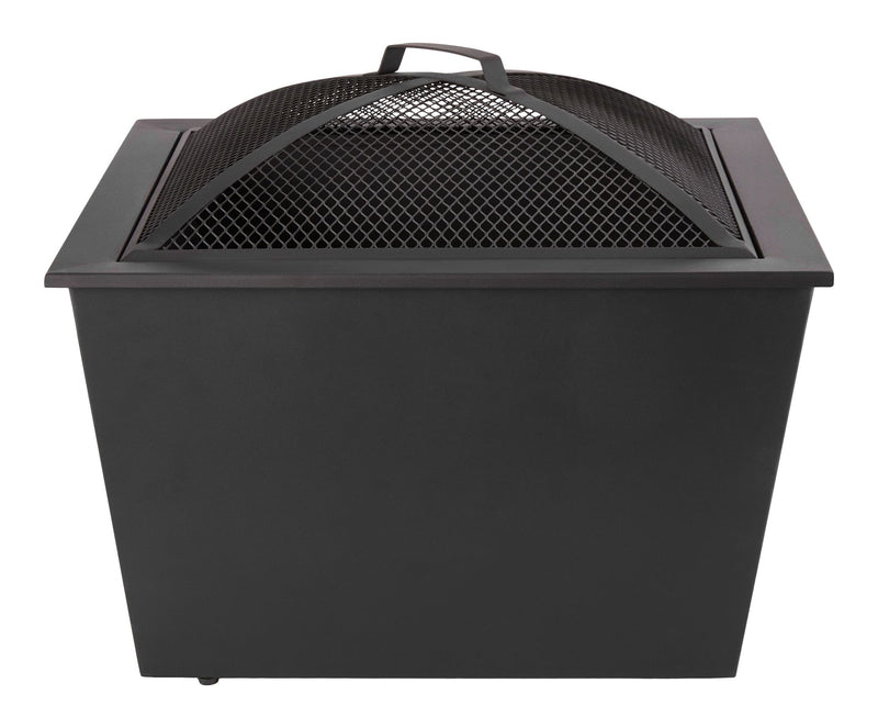 Lyall Square Outdoor Wood Firepit, 20-in, Black K7C4