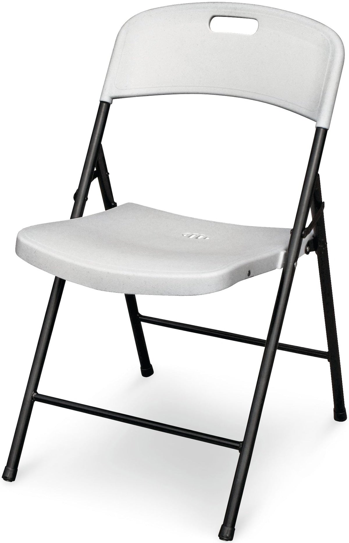 Portable Indoor/Outdoor Contoured Plastic & Metal Folding Chair, White K7G9 - product image 1