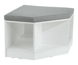 Space Saving Corner Bench with Storage, White/Grey H5K5 - product image 1