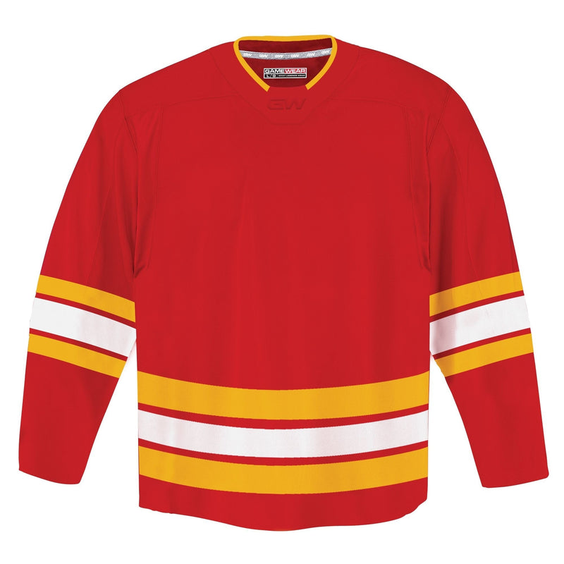 8500 Pro Team Hockey Jersey, Junior, Calgary Flames Home Colours, Various Sizes D5S2