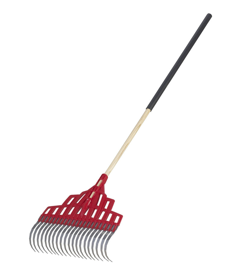 Multi-Purpose Poly Steel 20-Tine Leaf Rake, Wooden Shaft, 65.5-in P9T5